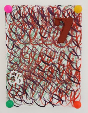 2013, oil and beeswax with plastic balls on converted pallet, 95 x 60 x 19 cm