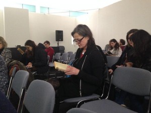 documentation still of performance of on summary in freedom at London Art Fair, 2015
Courtesy the artist and The International 3. Photo: Noel Clueit